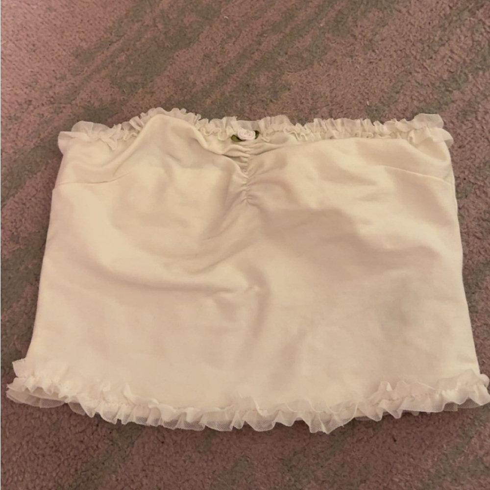 Edikted White Ruffle Top